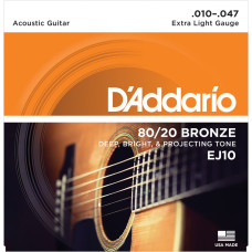 Струни DAddario EJ10 80/20 Bronze 10-47 Extra Light
