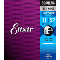 Струни Elixir 11025 POLYWEB 80/20 Bronze 11-52 Custom Light