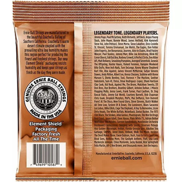 Струни Ernie Ball 2145 Earthwood Phosphor Bronze 11.5-54 Custom Light