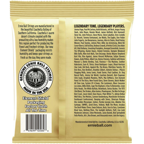 Струны Ernie Ball 2005 Earthwood 80/20 Bronze 12.5-56 Custom Medium