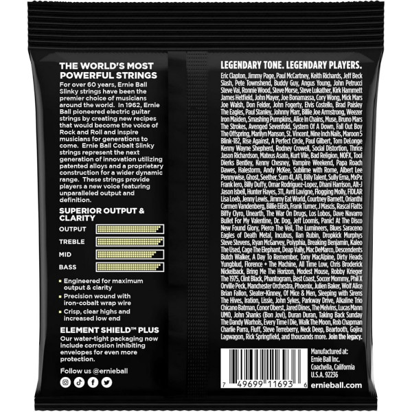 Струни Ernie Ball 2714 Cobalt 12-62 Mammoth Slinky