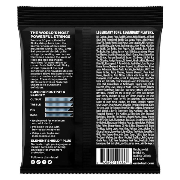 Струни Ernie Ball 2712 Cobalt 9.5-44 Primo Slinky