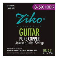 Струни Ziko DR-011 Pure Copper 11-50 Custom Light