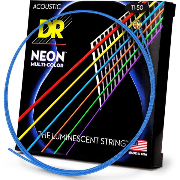 Струни DR Strings NMCA-11 Neon Multi-Color 11-50 Custom Light