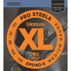 Струни DAddario EPS160-5 ProSteels 50-135 Medium 5-String