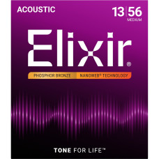 Струни Elixir 16102 Nanoweb Phosphor Bronze 13-56 Medium