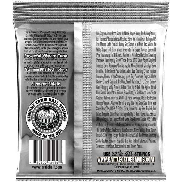 Струни Ernie Ball 3127 Coated Titanium RPS 11-54 Beefy Slinky