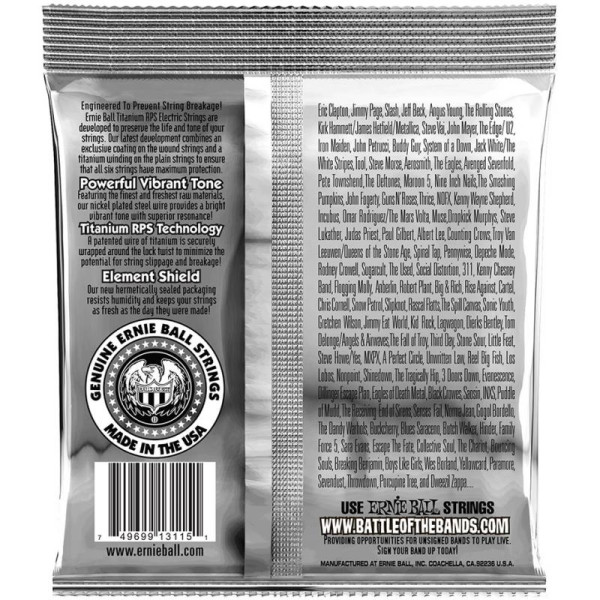 Струни Ernie Ball 3122 Coated Titanium RPS 9-46 Hybrid Slinky
