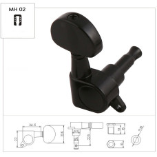 Колок для гітари Metallor MH-02-BK