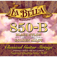 La Bella 850-B Elite Black Nylon, Golden Alloy Medium Tension