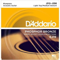 Струны DAddario EJ19 Phosphor Bronze 12-56 Bluegrass Medium Light