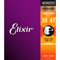Струны Elixir 16152 NANOWEB Phosphor Bronze 10-47 12-string Light