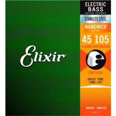 Струни Elixir 14677 NANOWEB Stainless Steel Bass 45-105 Medium