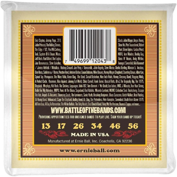 Струни Ernie Ball 2043 Earthwood 80/20 Bronze Acoustic 13-56 Silk & Steel Regular