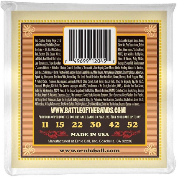 Струни Ernie Ball 2045 Earthwood 80/20 Bronze Acoustic 11-52 Silk & Steel Soft