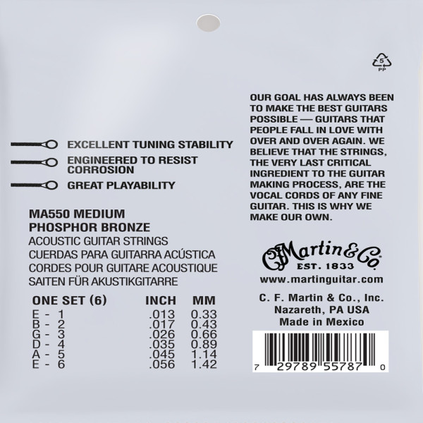 Martin MA550 SP Phosphor Bronze Authentic 13-56 Medium