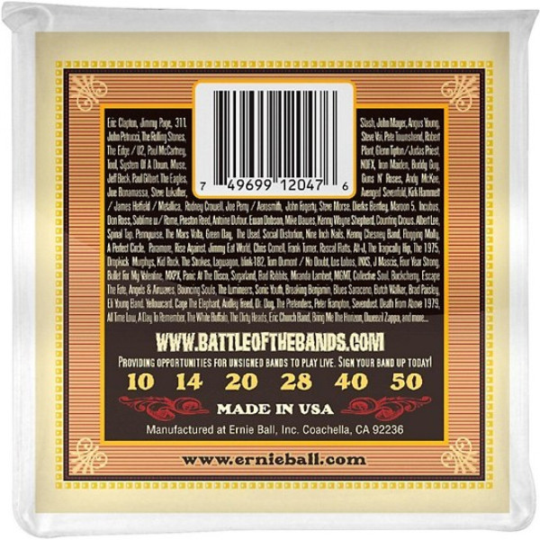 Струни Ernie Ball 2047 Earthwood 80/20 Bronze Acoustic 10-50 Silk & Steel Extra Soft