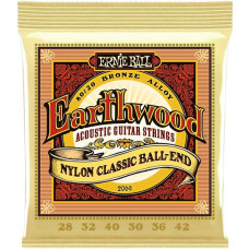 Струни Ernie Ball 2069 Earthwood 80/20 Bronze 28-42 Folk Nylon Clear & Gold Ball End